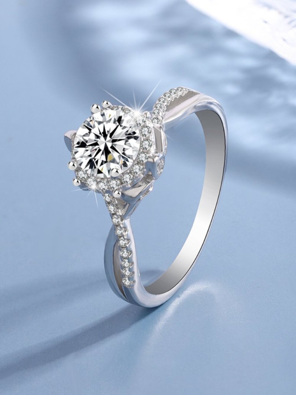 5 Size 1Ct- 925 Sterling Silver Infinity Ring, Moissanite, GRA Certified - MR031